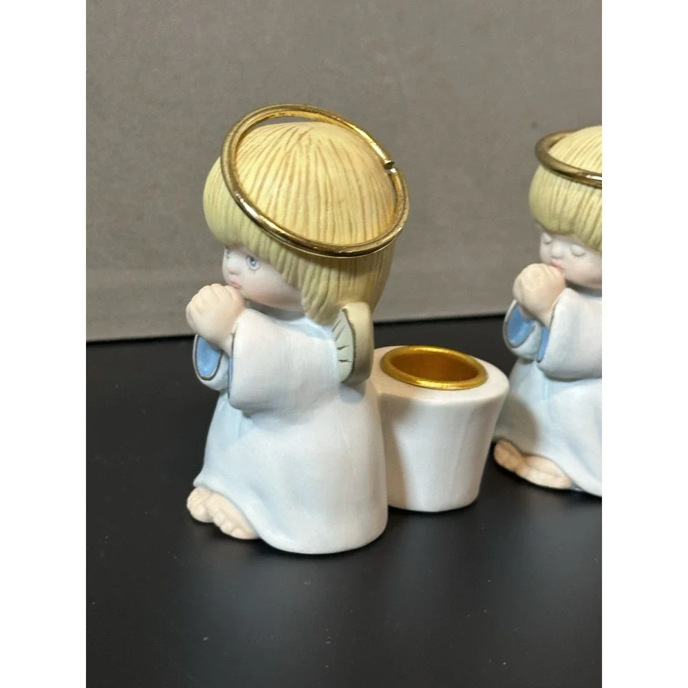 vintage porcelain Angel Candle Holders Lot Of 3‎
